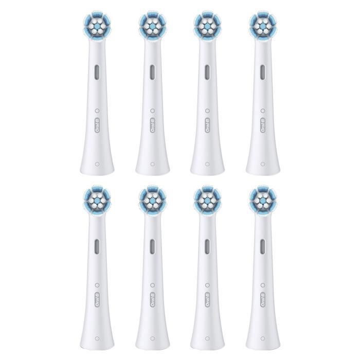 Brossettes - ORAL-B - iO refills Gentle Care - Pack de 8 - Blanc
