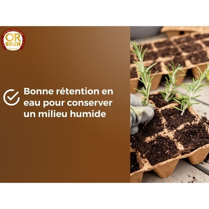 Terreau Semis - OR BRUN - OBRTSEM6U - 6L - Améliore le Drainage - Rétention d'Eau Optimale