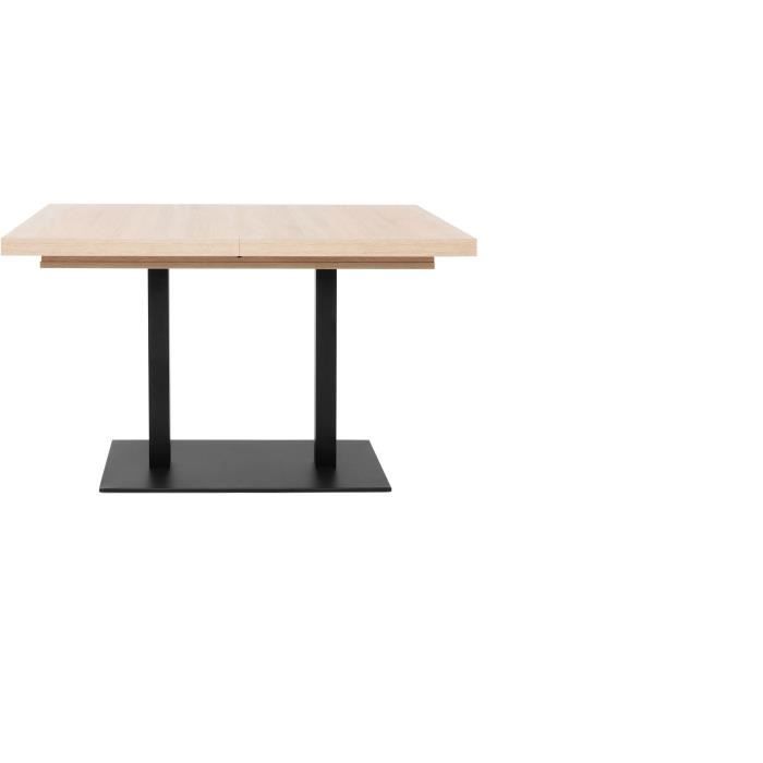 Table a manger extensible ORLANDO - Rectangulaire - style industriel - Décor chene sonoma -8/10 personnes - 120-200 x P 80 x H 75