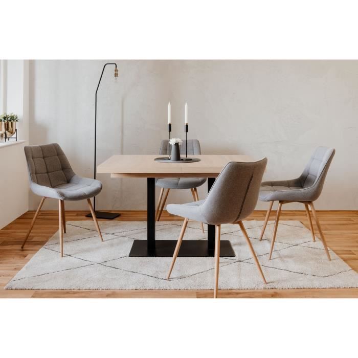 Table a manger extensible ORLANDO - Rectangulaire - style industriel - Décor chene sonoma -8/10 personnes - 120-200 x P 80 x H 75
