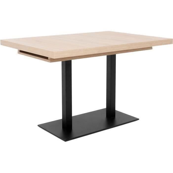 Table a manger extensible ORLANDO - Rectangulaire - style industriel - Décor chene sonoma -8/10 personnes - 120-200 x P 80 x H 75