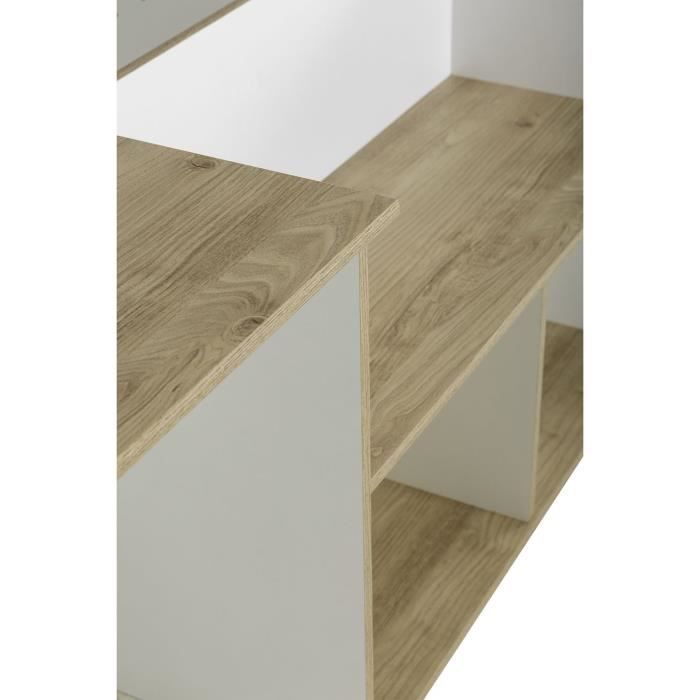 Lit combiné enfant OSCAR - 90 x 190 cm - Chene clair / Blanc - Diagone