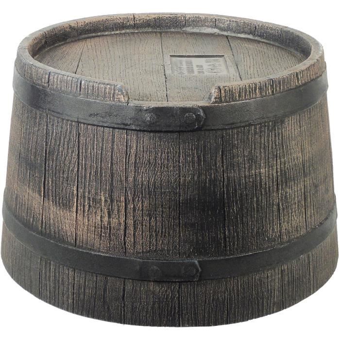 Pied pour récupérateur d'eau en forme de barrique - NATURE - 50 litres - PE rotomoulé brun