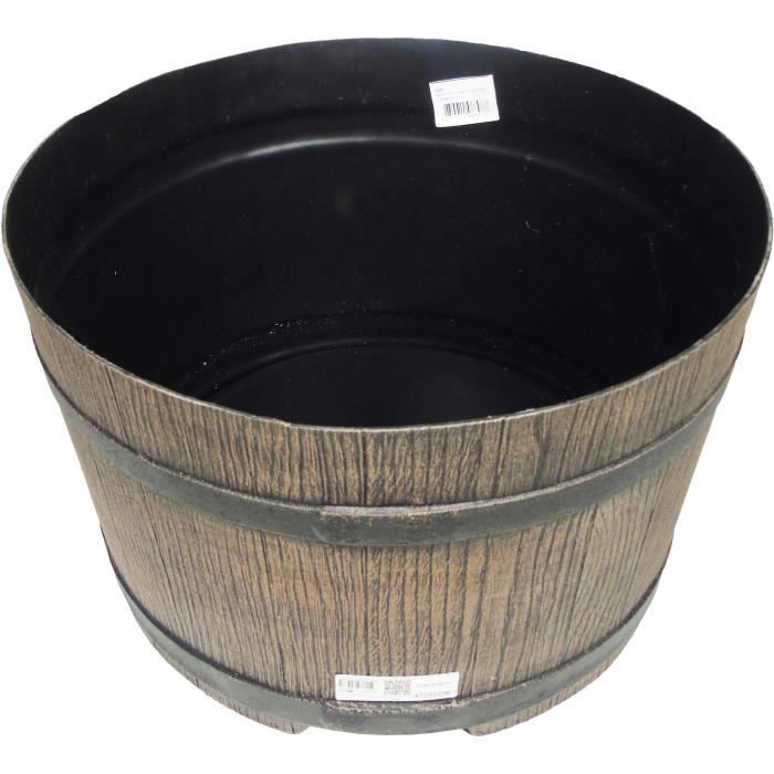 Pied pour récupérateur d'eau en forme de barrique - NATURE - 50 litres - PE rotomoulé brun