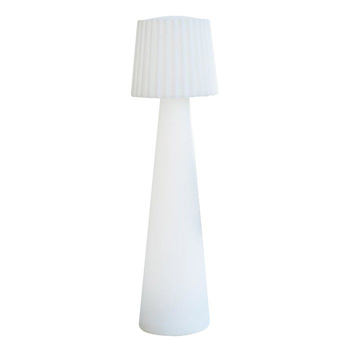 Lampadaire extérieur sans fil - LUMISKY - LADY C110 - LED multicolore dimmable - Abat-jour ondulé - Télécommande - H110 cm