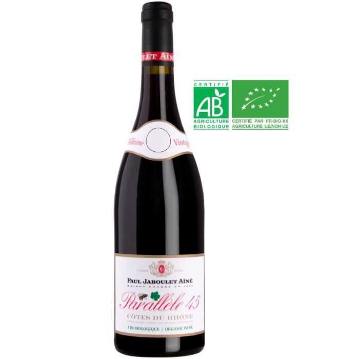 Maison Paul Jaboulet Ainé Parallele 45 Côtes du Rhône - Vin rouge de la Vallée du Rhône - Bio 2024