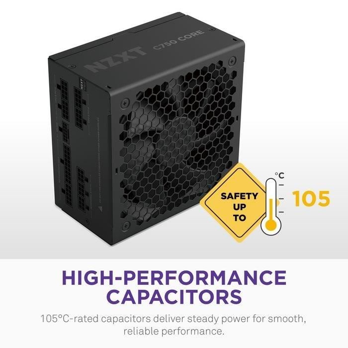 Alimentation PC - NZXT - PA-8G3BB-EU - C850 Gold Core - 80Plus Gold - Fully-modular - ATX 3.1 Power Supply - EU Power Cord