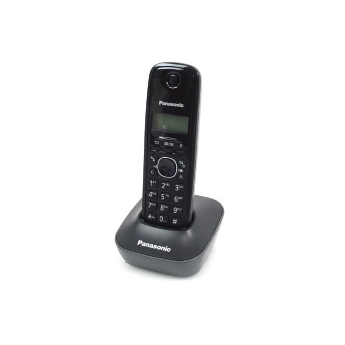 Téléphone Sans Fil Panasonic KX-TG1611FRH DECT avec Répondeur et Écran LCD