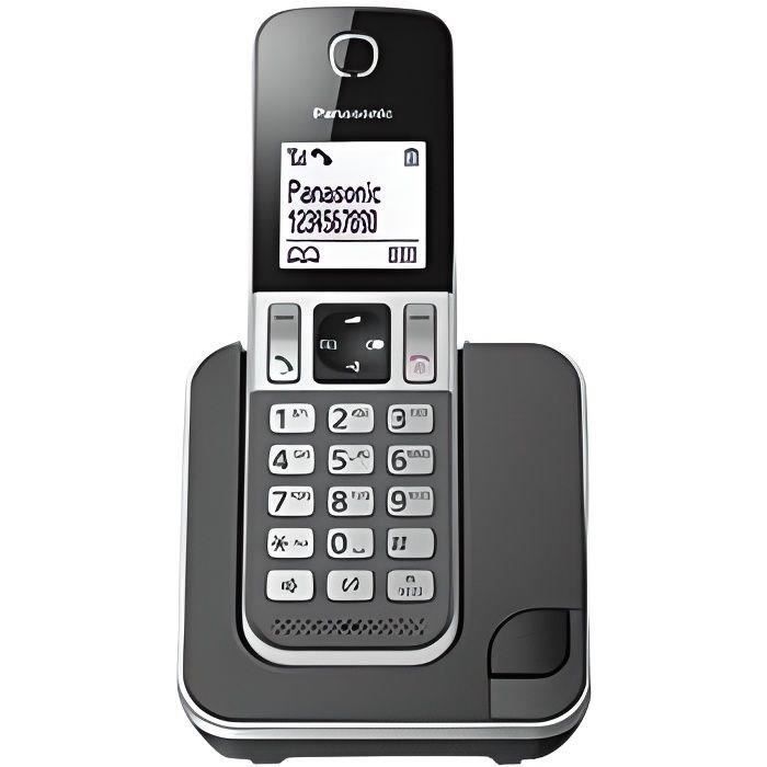 Panasonic KX-TGD310FRG TÈlÈphone sans Fil Noir, …cran LCD, RÈpondeur IntÈgrÈ, Mains Libres, Identification de l'Appelant