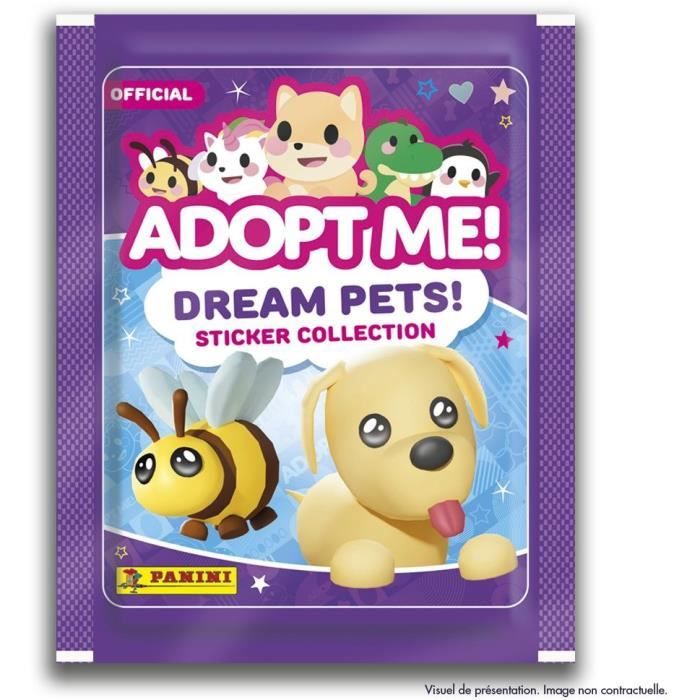 Stickers - PANINI - Adopt Me! Roblox - Blister 6 pochettes - 1 carte édition limitée - 35 stickers