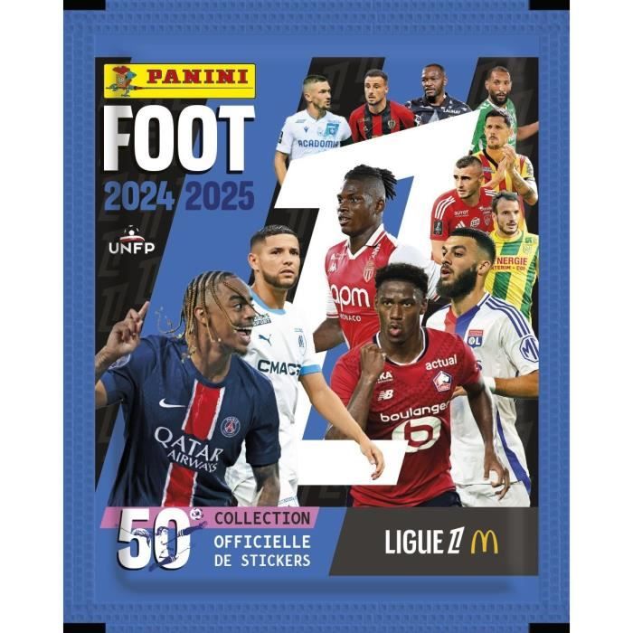 Blister stickers - PANINI - Foot Ligue 1 2024-2025 McDonald's - 8 pochettes + 1 sticker légende