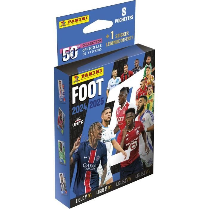 Blister stickers - PANINI - Foot Ligue 1 2024-2025 McDonald's - 8 pochettes + 1 sticker légende