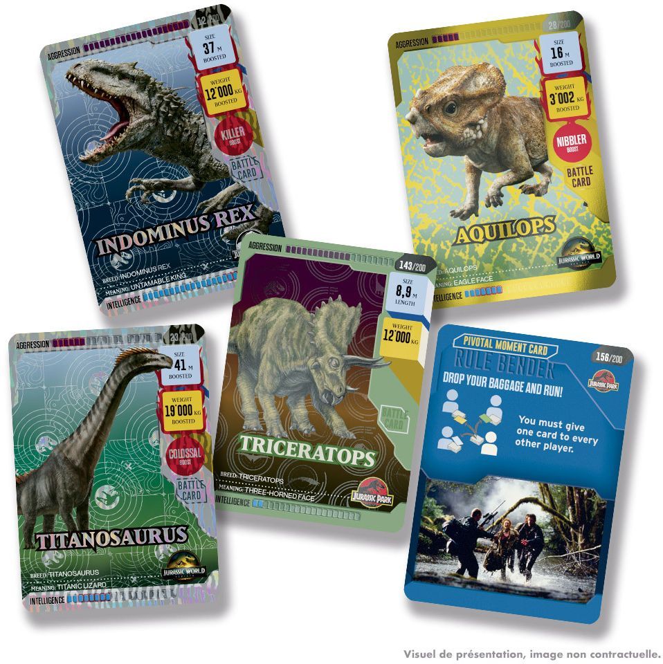 Boîte de 18 pochettes - PANINI - JURASSIC WORLD 4 TCG - 144 cartes + carte edition limitée n°2