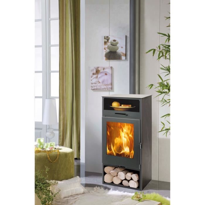 Poele a bois - PANADERO - Nijar Ecodesign - 6,3 kw - B˚ches 40 cm