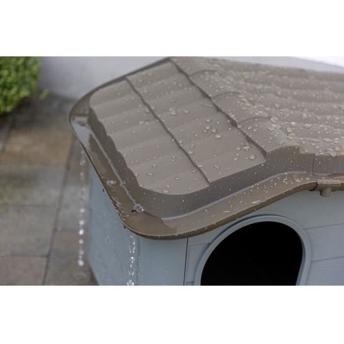 KERBL - Maison extérieure pour chats - 60 x 51 x 41 cm - Gris et marron - Plastique