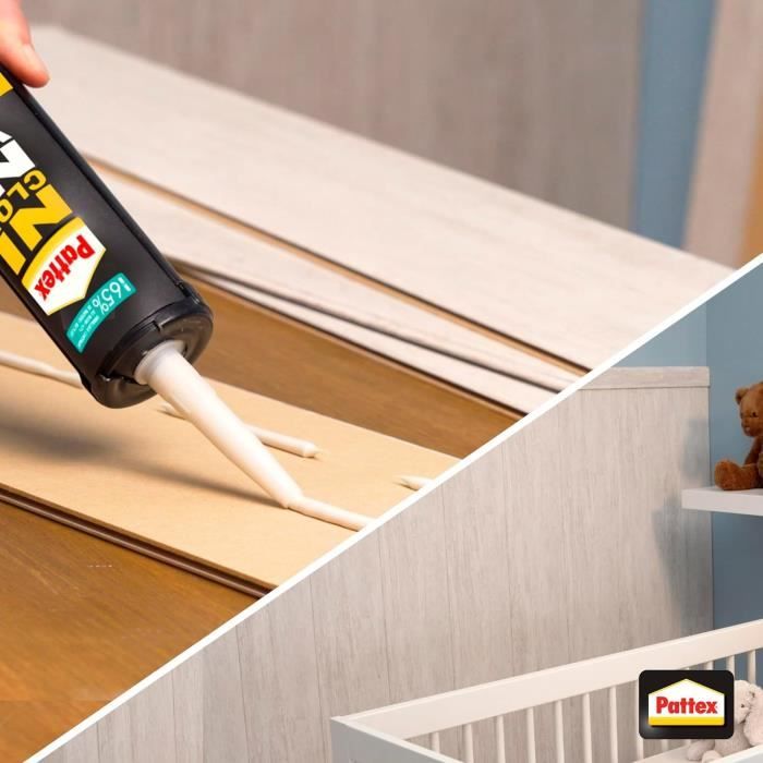 PATTEX Ni clou ni vis Fix IdÈal Bois- Lot de 2 cartouches 380g + 1 gratuite