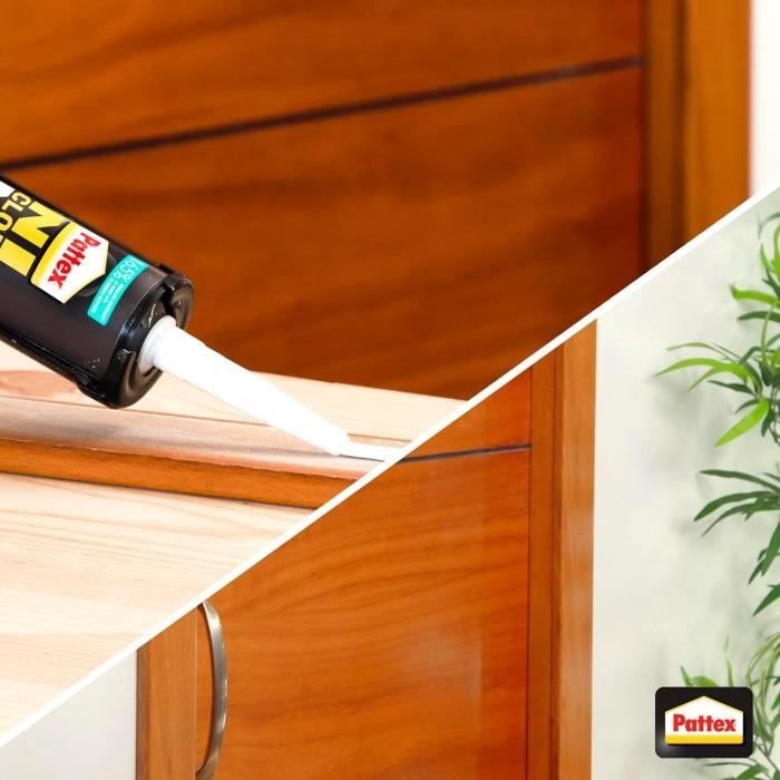 PATTEX Ni clou ni vis Fix IdÈal Bois- Lot de 2 cartouches 380g + 1 gratuite