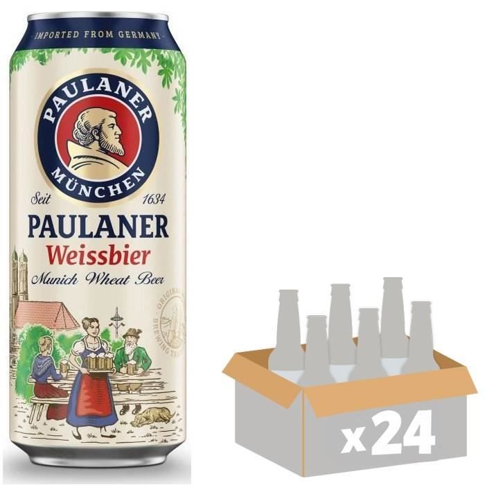 Biere Paulaner Weissbier Munich Wheat Beer - Canettes 24 x 50 cl - 5,5°