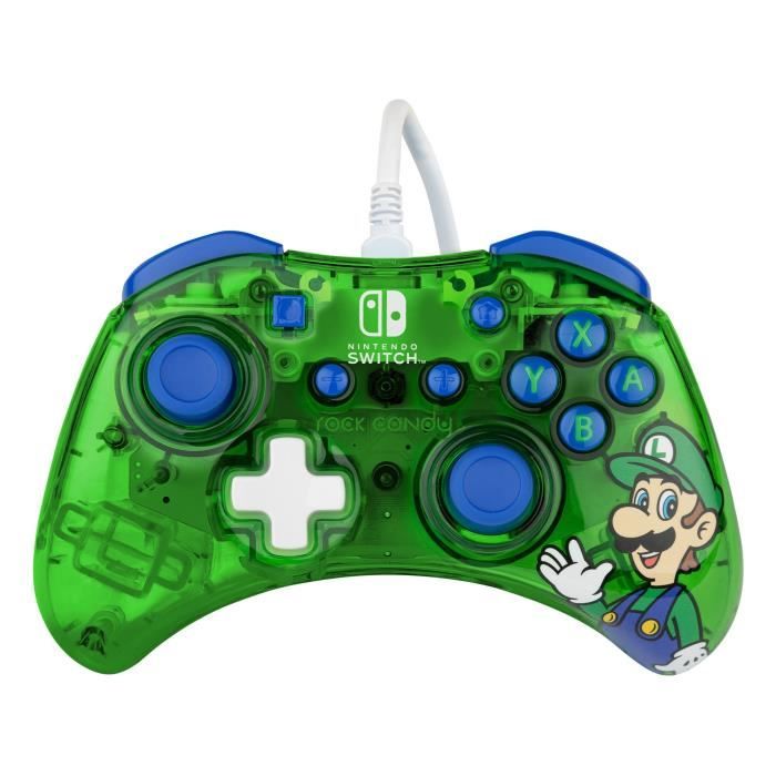 Manette de jeu - Nintendo Switch - Luigi Rock Candy - Filaire - PDP - Vert