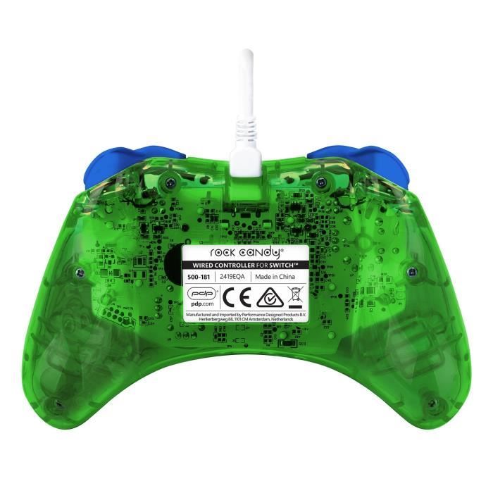 Manette de jeu - Nintendo Switch - Luigi Rock Candy - Filaire - PDP - Vert