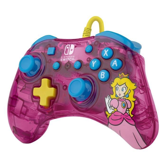 Manette de jeu - Nintendo Switch - Peach Rock candy - Filaire - PDP - Rose