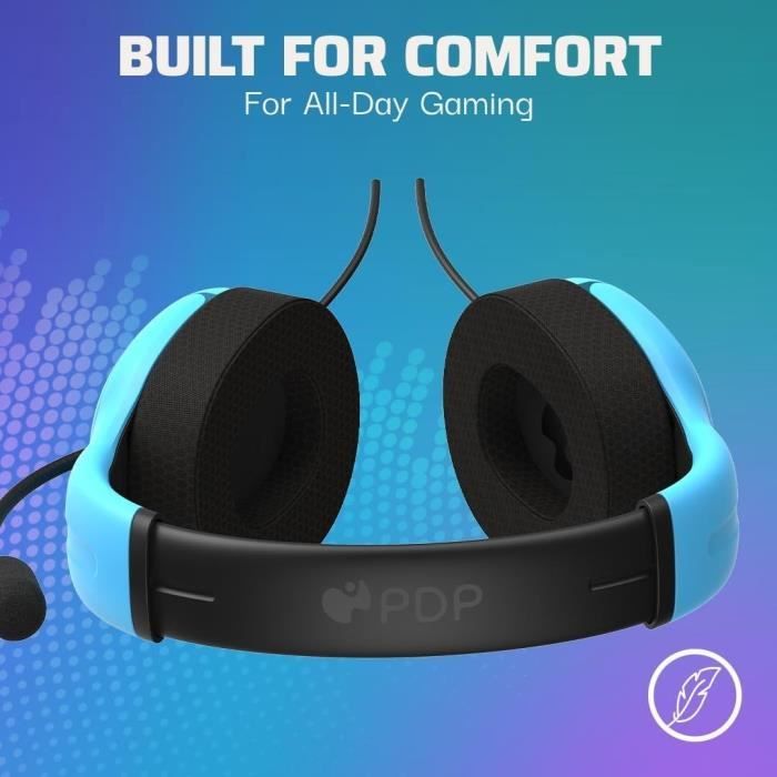 Casque Filaire - Airlite - Neptune Blue - Compatible PS4/PS5 - Microphone Boom - Arceau Circum-aural