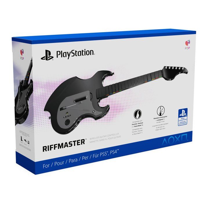 Guitare sans fil - PDP - Riffmaster - Playstation 4, playstation 5 et PC - Noir
