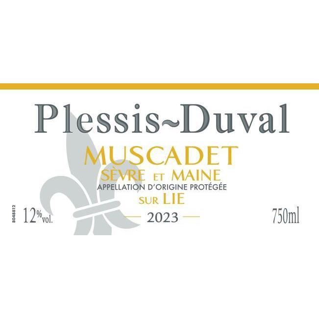 Plessis-Duval Muscadet Sevre et Maine sur Lie - Vin blanc de Loire 2023
