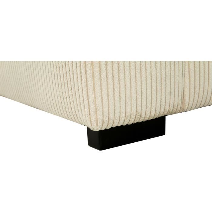 Canapé droit fixe - 4 places - PEDRO - Velours côtelé Beige - 261 x 124 x 82.5 cm