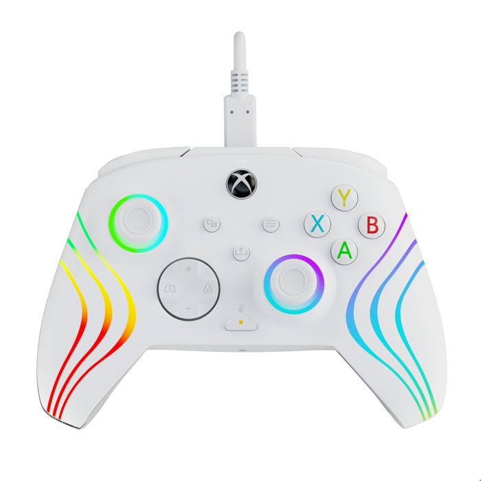 Manette filaire - Afterglow Wave - Nintendo Switch et Switch OLED - PDP - Éclairage LED - Blanc