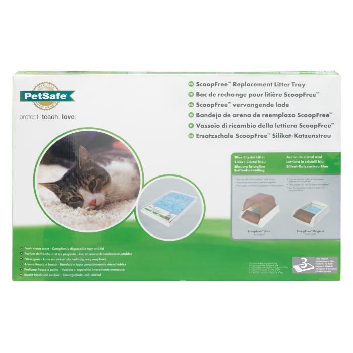 PETSAFE LOT de 3 Litiere de rechange Scoopfree Cristal Premium - Pour chat