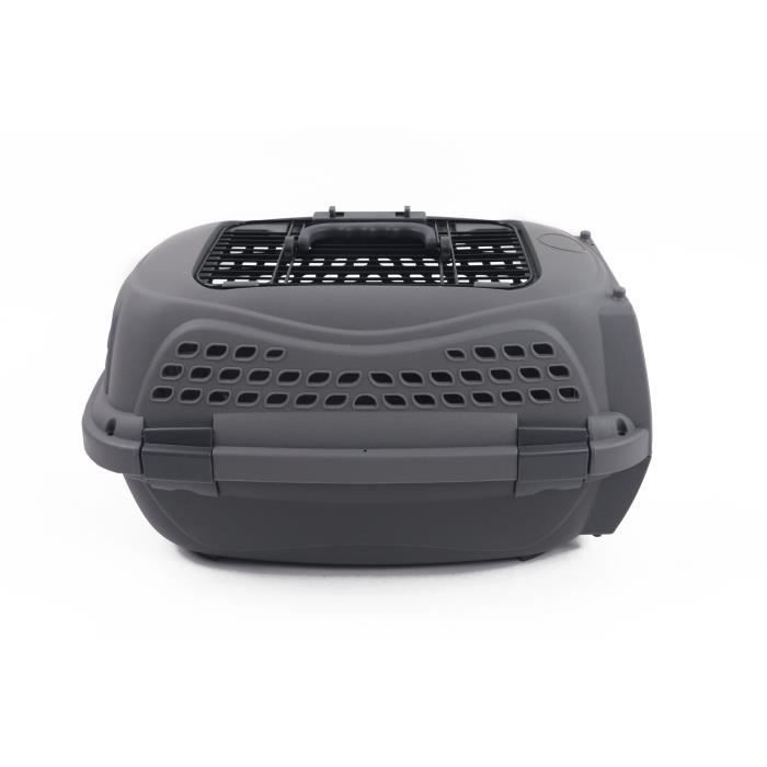 Caisse de transport pour chat M.PETS ECO GIRO - Cage en plastique - Taille S - Gris
