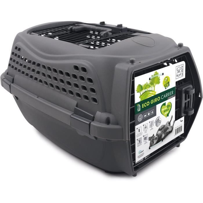Caisse de transport pour chat M.PETS ECO GIRO - Cage en plastique - Taille S - Gris