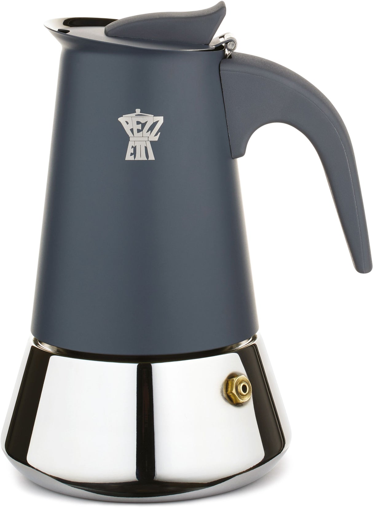 Cafetiere italienne - PEZZETTI - STEELEXPRESS - Acier inoxydable - 6 tasses - Tous feux dont induction - Bleu Indigo