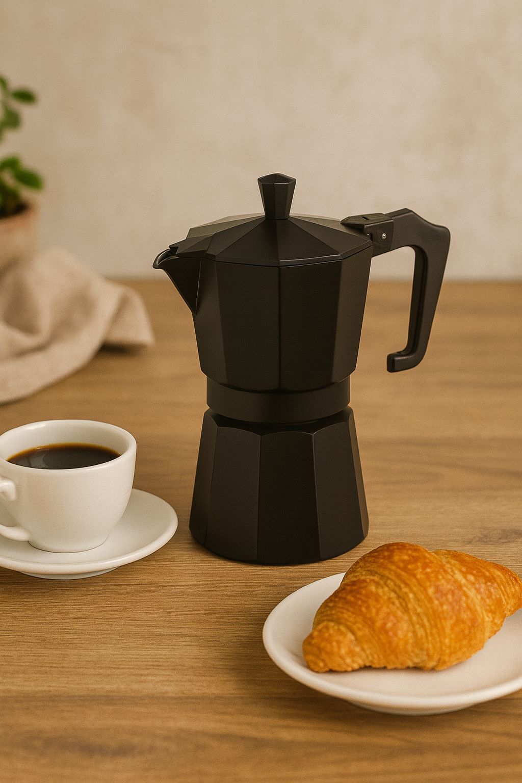 Cafetiere italienne - PEZZETTI - ITALEXPRESS - Aluminium - 6 tasses - Noir