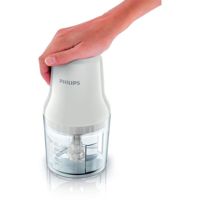 Hachoir ÈlÈctrique - PHILIPS - HR1393/00 - 450 W - 0,7 L - 2 lames - Blanc