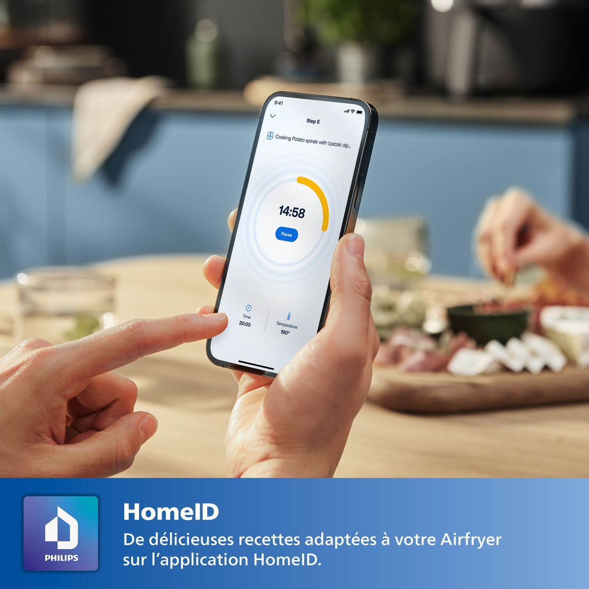 Friteuse sans huile - PHILIPS - HD9285/93 Airfryer - Connecté - Noir - Série 5000 - 7.2L