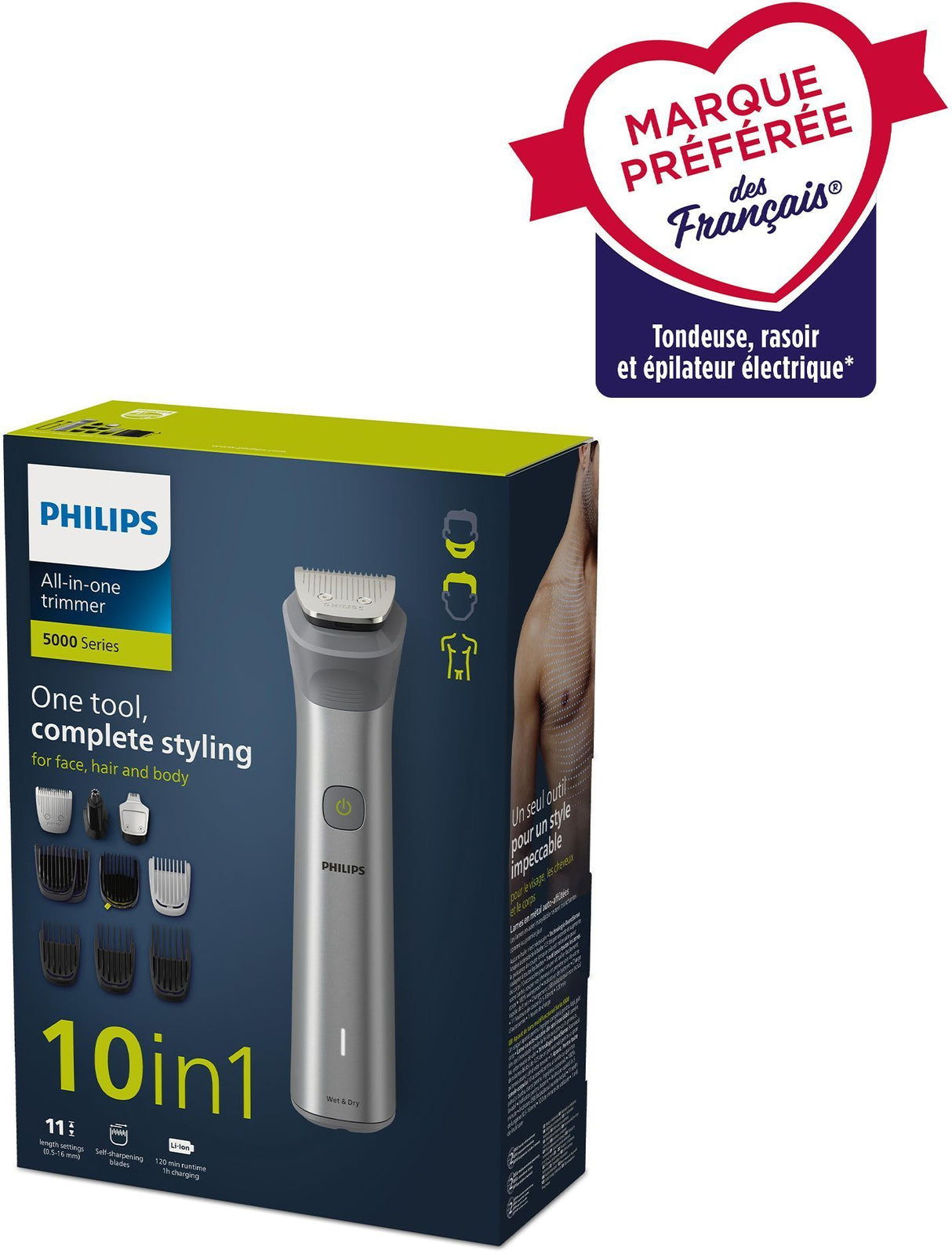 Tondeuse a cheveux - PHILIPS - MG5920/15 - Sans fil - Acier inoxydable - 10 accessoires inclus