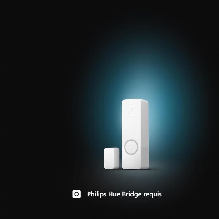 Capteur de contact - Philips Hue - Secure - Porte ou fenetre - Installation facile - Contrôle depuis l'application Hue - Blanc