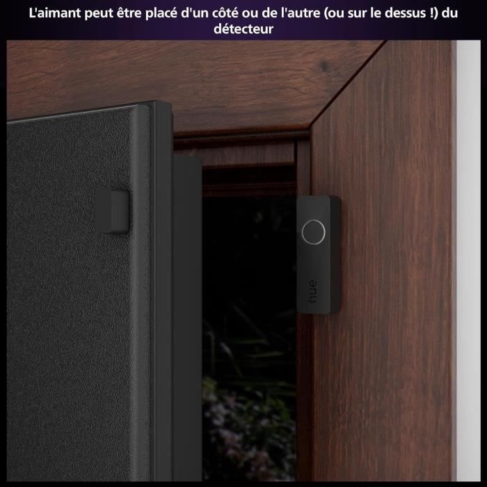 Capteur de contact - Philips Hue - Secure - Pour porte ou fenetre - Installation facile - Contrôle depuis l'application Hue - Noir
