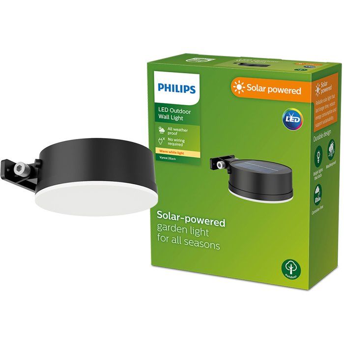 Applique murale - PHILIPS - Vynce - Rond solaire - Noir