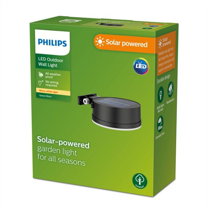 Applique murale - PHILIPS - Vynce - Rond solaire - Noir