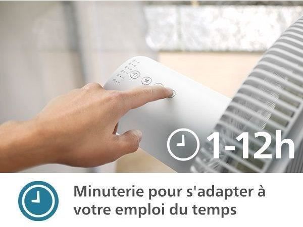 Ventilateur colonne - PHILIPS - CX5535/00 - Série 5000 - Flux d'air de 230 m³/h - 28 db(A) - Blanc