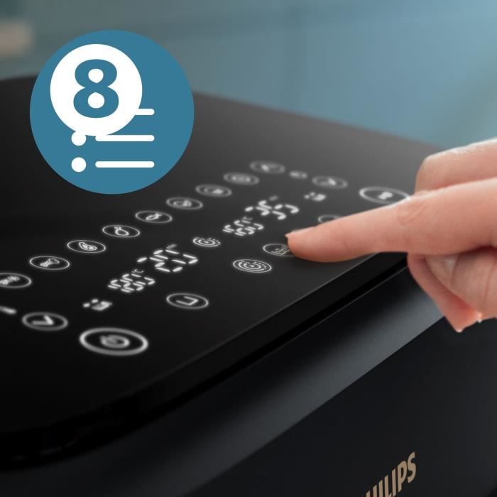 Friteuse sans huile - PHILIPS - Airfryer XXL NA351/00 - Double Cuve 9L - 8 PrÈrÈglages - Noir