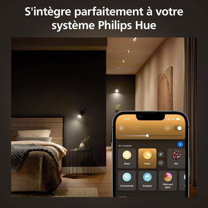 Pack de 2 ampoules LED - PHILIPS HUE - Spot GU10 - Blanc chaud a blanc froid