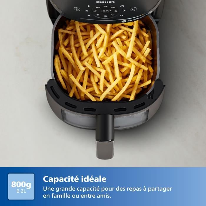 Friteuse sans huile - PHILIPS - NA230/00 - Airfryer Série 2000 6.2L - 13 modes de cuisson - fenetre de cuisson - 1500W - Noir