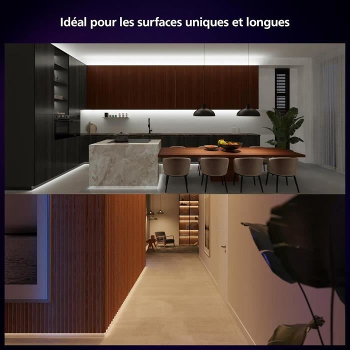 Ruban LED - PHILIPS - Hue W C Lightstrip Solo - 10m - Contrôle couleur - Économie d'énergie - Intérieur