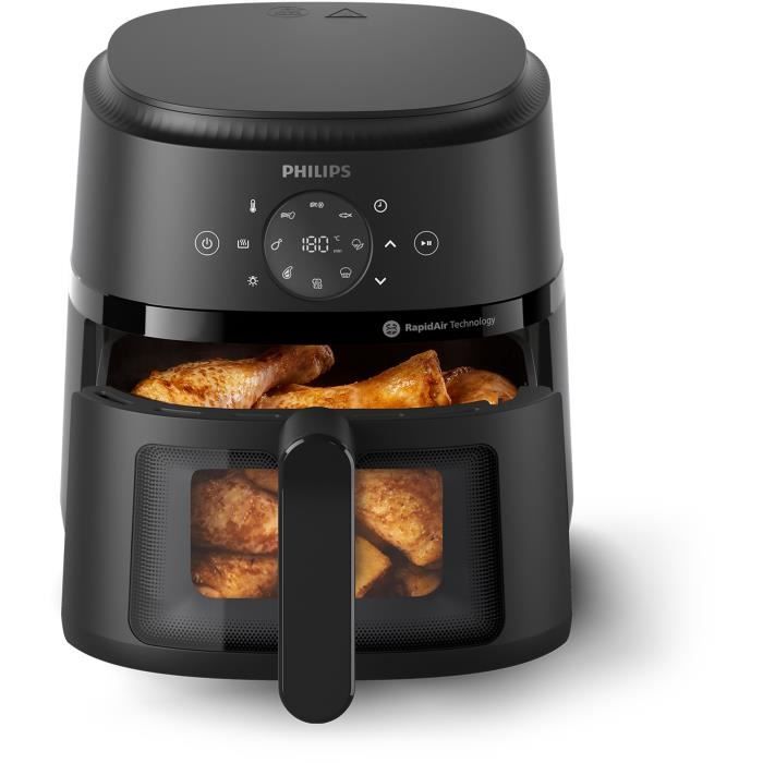 Friteuse sans huile - PHILIPS - NA220/00 - Airfryer Série 2000 4.2L - 13 modes de cuisson - fenetre de cuisson - 1500W - Noir