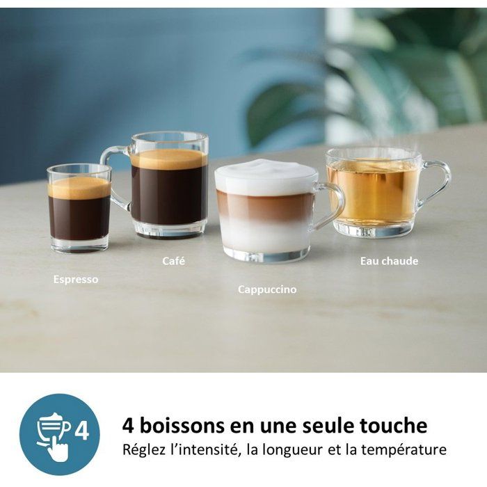 Machine a café Expresso broyeur - PHILIPS - EP2339/40 - Série 2300 - LatteGo - 4 recettes - Broyeur céramique - Noir panthere