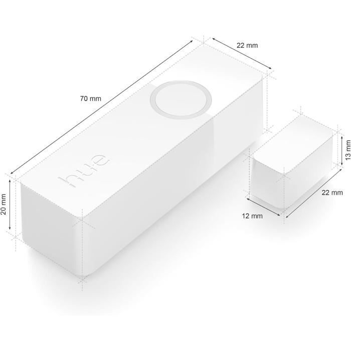 Capteurs de contact - Philips Hue - Secure - x 2 - Porte ou fenetre - Installation facile - Contrôle depuis l'application - Blanc
